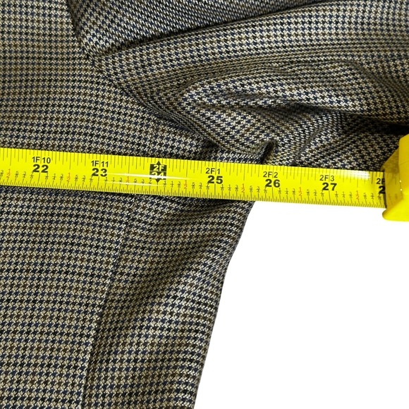 Jos A Bank Signature Gold Blazer 48R Houndstooth Brown Silk Wool Men's Jacket - Picture 6 of 11